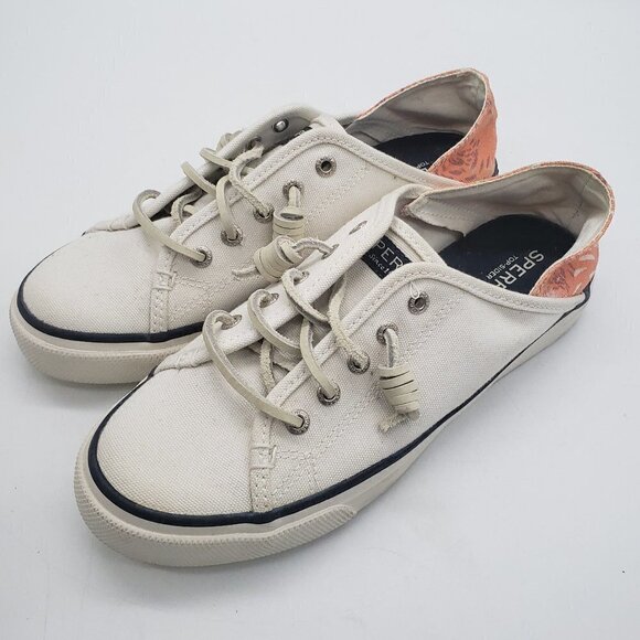 SPERRY Seacoast Isle Sneakers White Coral Shoes Womens Size 7 - Picture 1 of 12